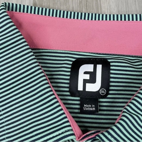 FOOTJOY FJ STRIPED GOLF POLO SHIRT SHORT SLEEVE MENS XXL 2-XL - NEW WITH TAGS - Picture 3 of 4